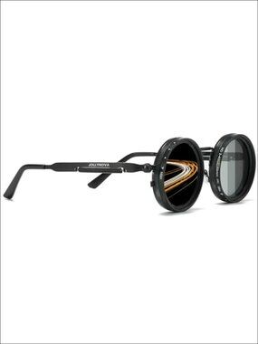 Adjustable Tint Sunglasses 1-9 Gears Retro Round Polarized Dimming Glasses ND